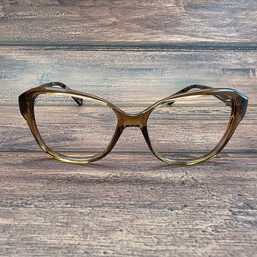 Guess GU 7355 BRN-34 Brown Cat Eye Eyeglass Frames Gold Logo 55-15-135